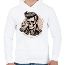 PRINTFASHION Rock & Roll - Férfi kapucnis pulóver - Fehér