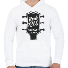 PRINTFASHION Rock & Roll - Guitar legend - Férfi kapucnis pulóver - Fehér női pulóver, kardigán