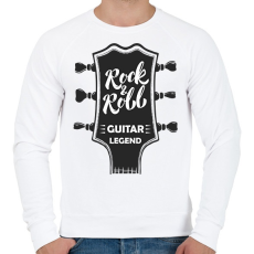 PRINTFASHION Rock & Roll - Guitar legend - Férfi pulóver - Fehér