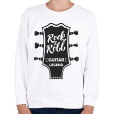 PRINTFASHION Rock & Roll - Guitar legend - Gyerek pulóver - Fehér