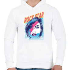 PRINTFASHION Rock sztár - Férfi kapucnis pulóver - Fehér