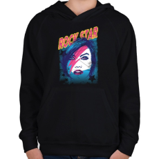 PRINTFASHION Rock sztár - Gyerek kapucnis pulóver - Fekete