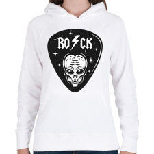 PRINTFASHION Rock UFO - Női kapucnis pulóver - Fehér női pulóver, kardigán