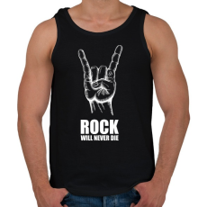 PRINTFASHION Rock will never die - Férfi atléta - Fekete