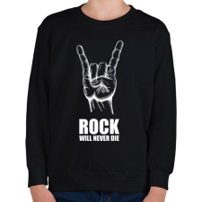 PRINTFASHION Rock will never die - Gyerek pulóver - Fekete gyerek pulóver, kardigán
