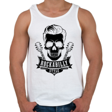 PRINTFASHION Rockabilly 2 fekete - Férfi atléta - Fehér