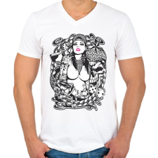 PRINTFASHION Rocker fantasy tattoo art - Férfi V-nyakú póló - Fehér férfi póló