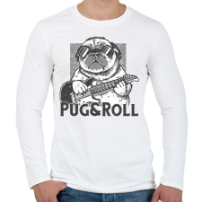 PRINTFASHION Rocker mopsz - Férfi hosszú ujjú póló - Fehér férfi póló