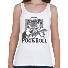 PRINTFASHION Rocker mopsz - Női atléta - Fehér női trikó