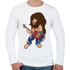 PRINTFASHION Rocker Oroszlán - Férfi hosszú ujjú póló - Fehér