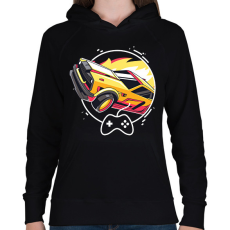 PRINTFASHION Rocket league - fennec - Női kapucnis pulóver - Fekete