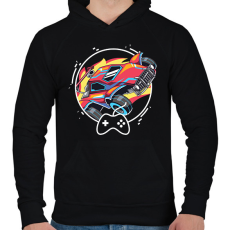 PRINTFASHION Rocket league - octane - Férfi kapucnis pulóver - Fekete