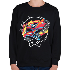 PRINTFASHION Rocket league - octane - Gyerek pulóver - Fekete gyerek pulóver, kardigán