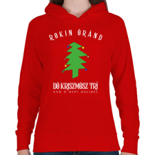 PRINTFASHION Rockin' around the christmas tree - Női kapucnis pulóver - Piros női pulóver, kardigán