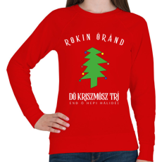 PRINTFASHION Rockin' around the christmas tree - Női pulóver - Piros
