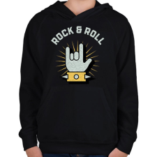 PRINTFASHION rocknroll - Gyerek kapucnis pulóver - Fekete gyerek pulóver, kardigán