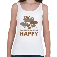 PRINTFASHION Rodents make me happy - Női atléta - Fehér női trikó