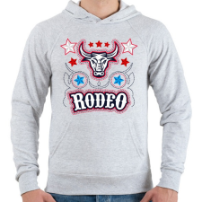 PRINTFASHION Rodeo Cowboy bika lovaglás - Férfi kapucnis pulóver - Sport szürke férfi pulóver, kardigán