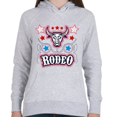 PRINTFASHION Rodeo Cowboy bika lovaglás - Női kapucnis pulóver - Sport szürke