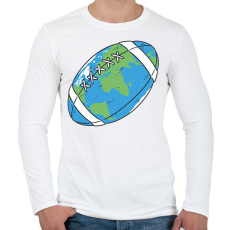 PRINTFASHION Rögbi bolygó - Férfi hosszú ujjú póló - Fehér