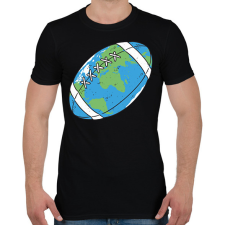 PRINTFASHION Rögbi bolygó - Férfi póló - Fekete férfi póló