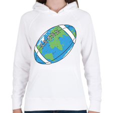 PRINTFASHION Rögbi bolygó - Női kapucnis pulóver - Fehér női pulóver, kardigán