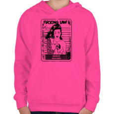 PRINTFASHION Rohadt törvény - Gyerek kapucnis pulóver - Fukszia
