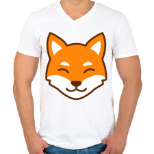 PRINTFASHION Róka arckép  - Férfi V-nyakú póló - Fehér férfi póló