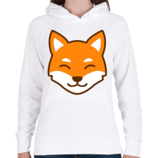 PRINTFASHION Róka arckép  - Női kapucnis pulóver - Fehér női pulóver, kardigán