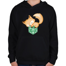 PRINTFASHION Róka D20 - Gyerek kapucnis pulóver - Fekete
