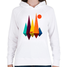 PRINTFASHION Róka és hegyek - Női kapucnis pulóver - Fehér