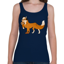 PRINTFASHION Róka és kisróka - Női atléta - Sötétkék női trikó