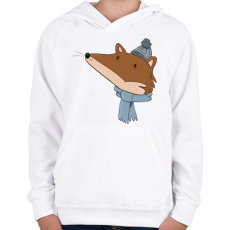 PRINTFASHION Róka fej - Gyerek kapucnis pulóver - Fehér