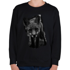 PRINTFASHION Róka (fekete-fehér újság) - Gyerek pulóver - Fekete gyerek pulóver, kardigán