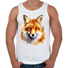 PRINTFASHION róka - Férfi atléta - Fehér