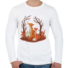 PRINTFASHION róka - Férfi hosszú ujjú póló - Fehér