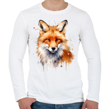 PRINTFASHION róka - Férfi hosszú ujjú póló - Fehér férfi póló