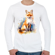 PRINTFASHION róka - Férfi hosszú ujjú póló - Fehér