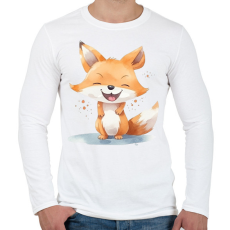 PRINTFASHION Róka - Férfi hosszú ujjú póló - Fehér