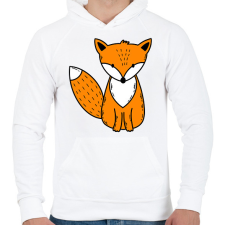 PRINTFASHION Róka - Férfi kapucnis pulóver - Fehér férfi pulóver, kardigán