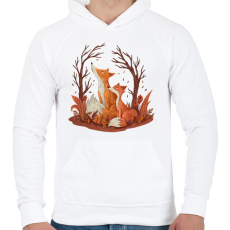 PRINTFASHION róka - Férfi kapucnis pulóver - Fehér