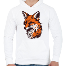 PRINTFASHION Róka - Férfi kapucnis pulóver - Fehér
