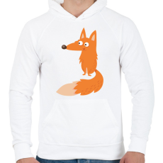 PRINTFASHION róka - Férfi kapucnis pulóver - Fehér