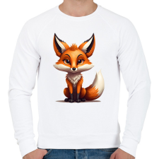 PRINTFASHION róka - Férfi pulóver - Fehér férfi pulóver, kardigán