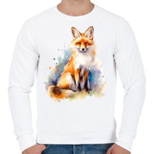 PRINTFASHION róka - Férfi pulóver - Fehér férfi pulóver, kardigán