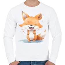 PRINTFASHION Róka - Férfi pulóver - Fehér férfi pulóver, kardigán