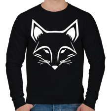 PRINTFASHION Róka  - Férfi pulóver - Fekete férfi pulóver, kardigán