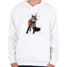 PRINTFASHION róka - Gyerek kapucnis pulóver - Fehér