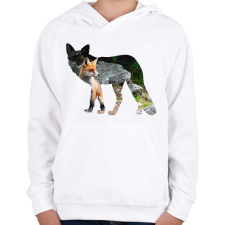 PRINTFASHION Róka - Gyerek kapucnis pulóver - Fehér gyerek pulóver, kardigán