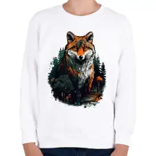 PRINTFASHION Róka  - Gyerek pulóver - Fehér gyerek pulóver, kardigán
